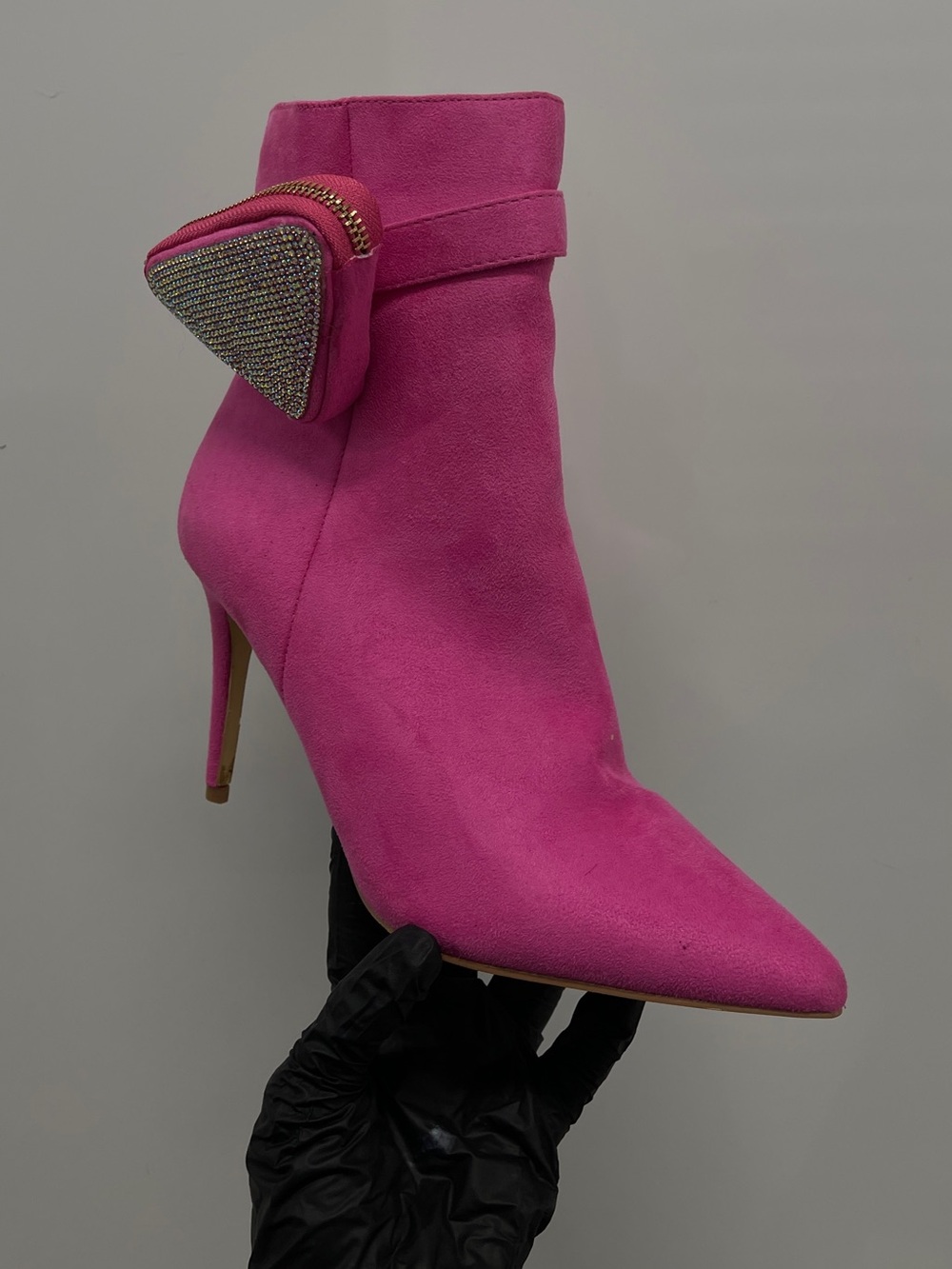 Women's Fuchsia Suede Stiletto Ankle Boot
